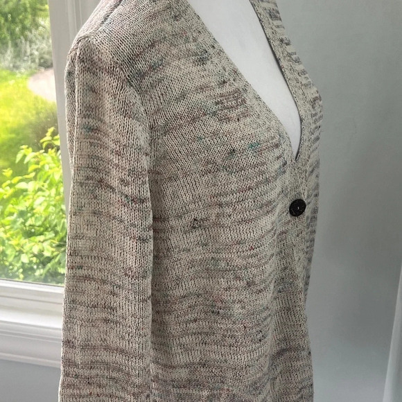 J. Jill NEW Single-Button V-Neck Cardi Sweater Rosebud Multi Sz M Medium - Picture 15 of 16